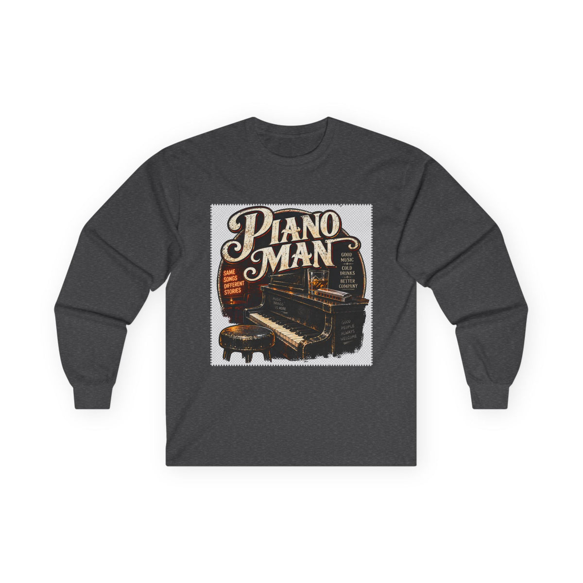 Piano Man Retro Bar - Unisex Ultra Cotton Long Sleeve Tee