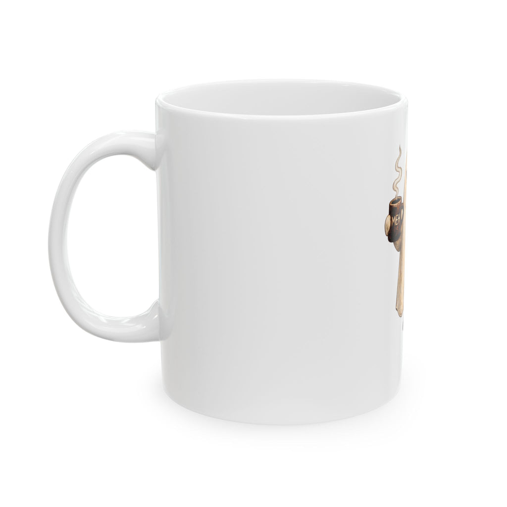 Meh Ghost and Black Cat - Ceramic Mug 11oz and 15oz