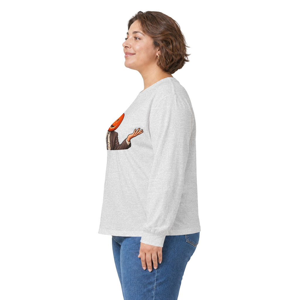 Pumpkin Head Office Cartoon - Unisex Ultra Cotton Long Sleeve Tee