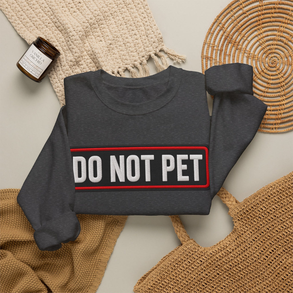 Do Not Pet - Service Dog Patch - Crewneck Sweatshirt