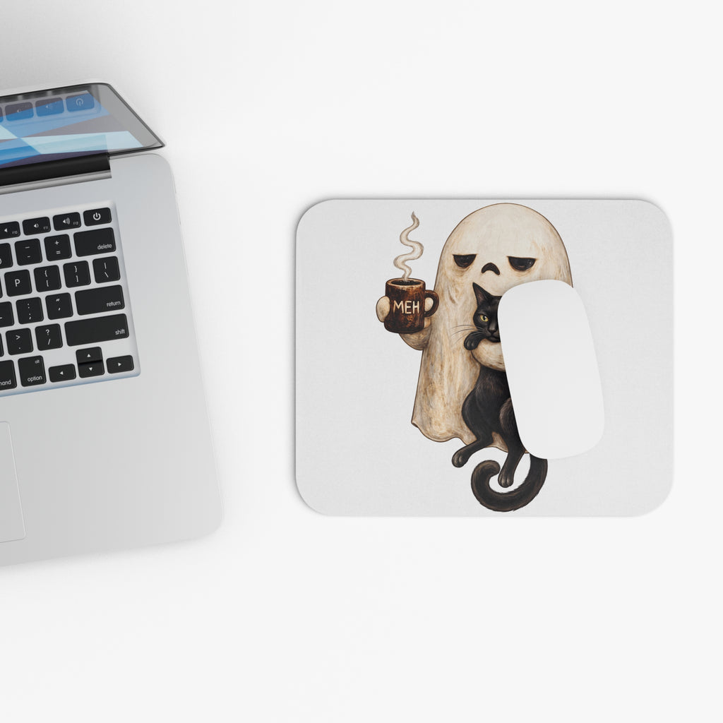 Meh Ghost and Black Cat - Mouse Pad