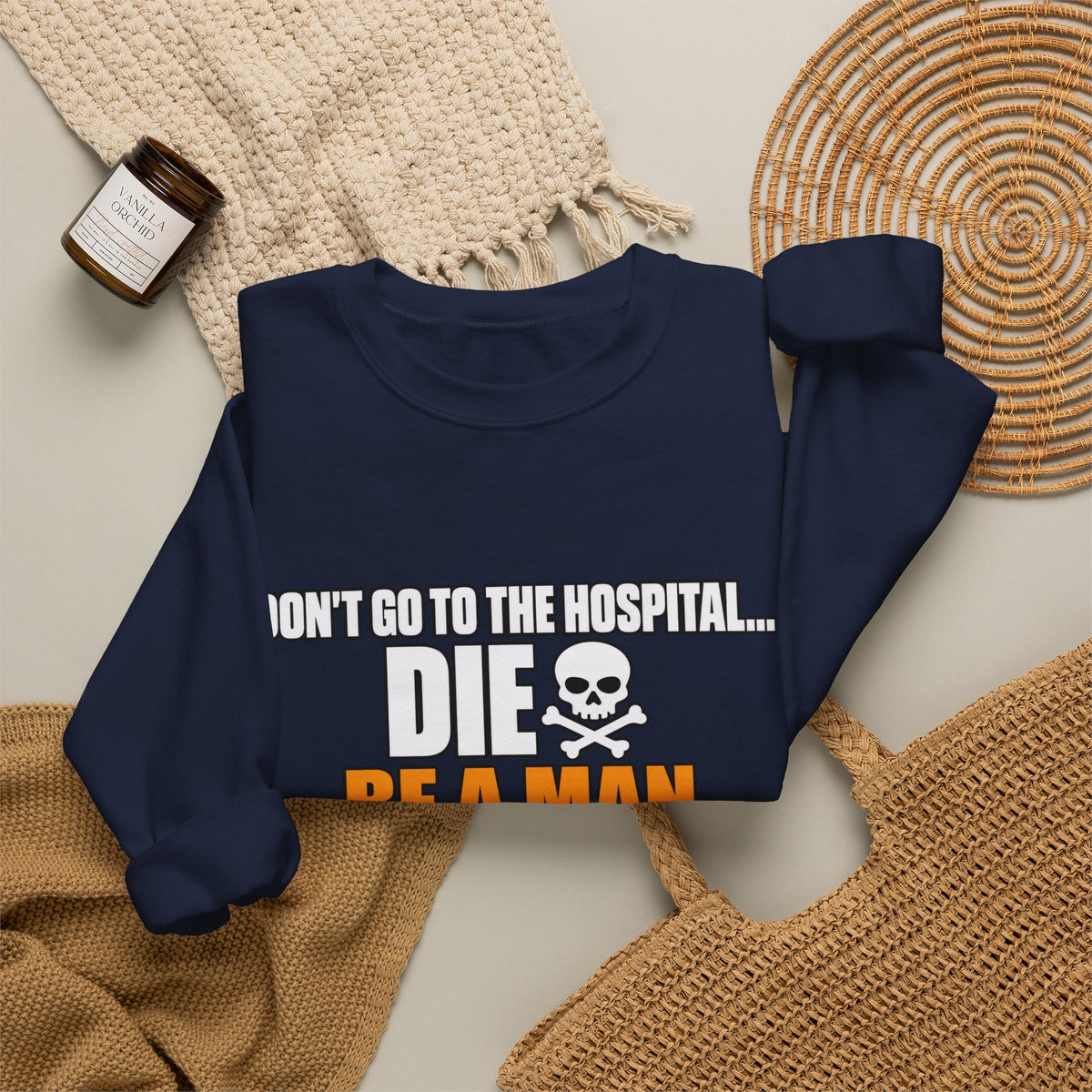 Dont Go to the Hospital - White Outlined - Crewneck Sweatshirt