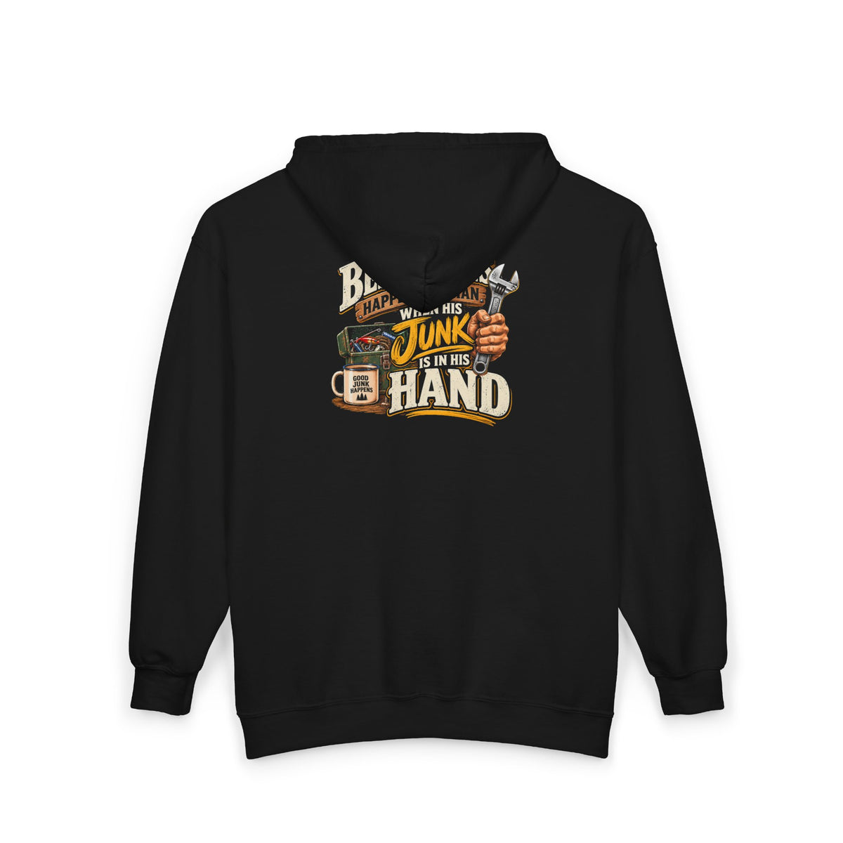 Best Things Happen in a Man's Hand - Full-Zip Hooded Sweatshirt