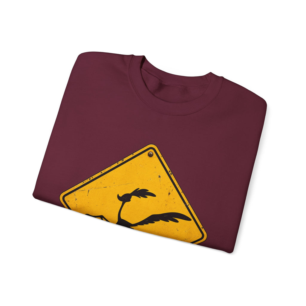 Roadrunner Yellow Diamond Sign - Crewneck Sweatshirt