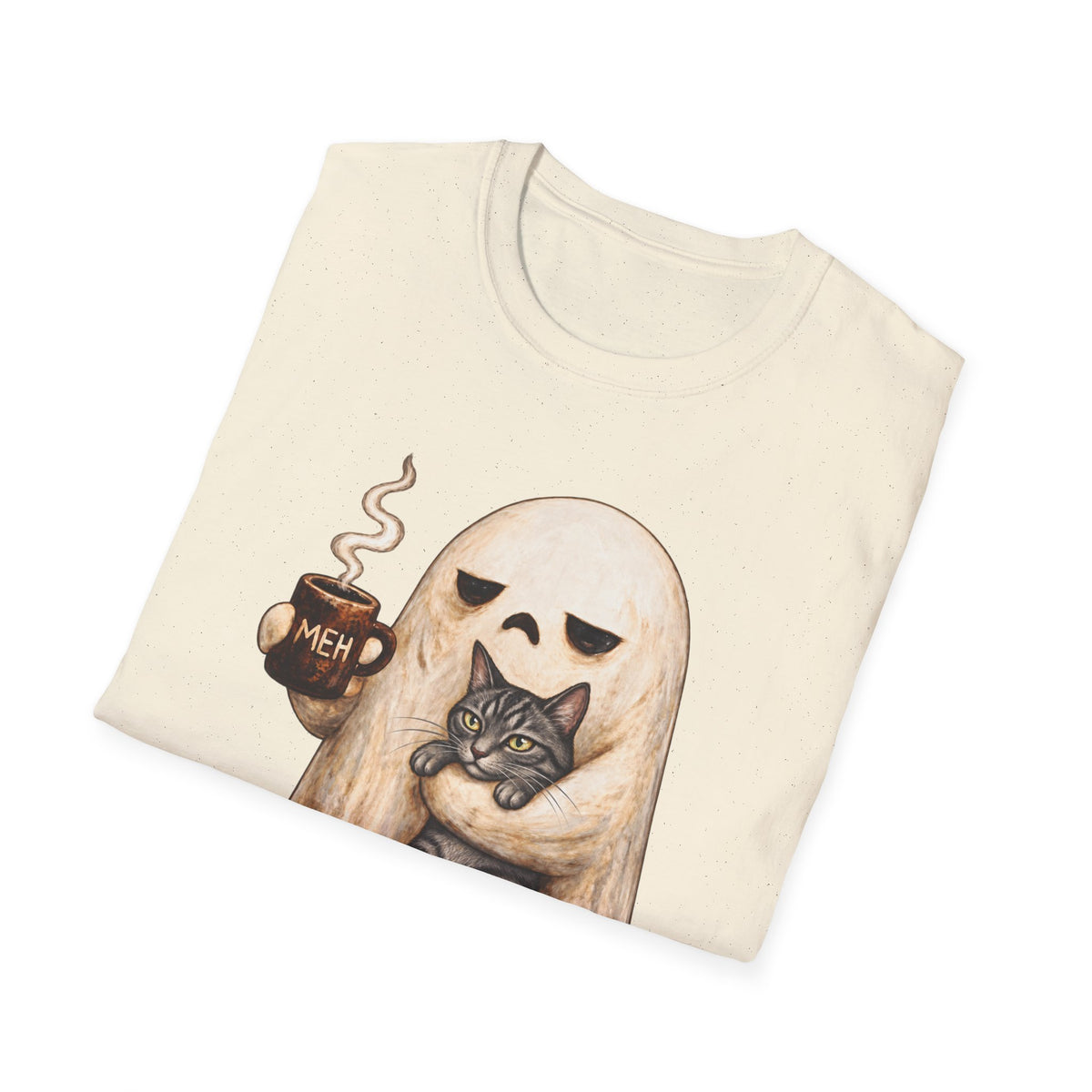 Meh Ghost and Gray Tabby Cat - Classic Tee