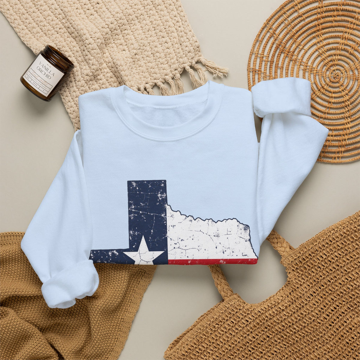 Weathered Texas Flag - Crewneck Sweatshirt