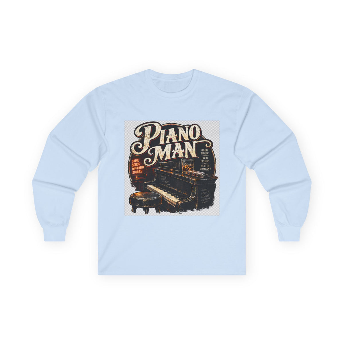 Piano Man Retro Bar - Unisex Ultra Cotton Long Sleeve Tee