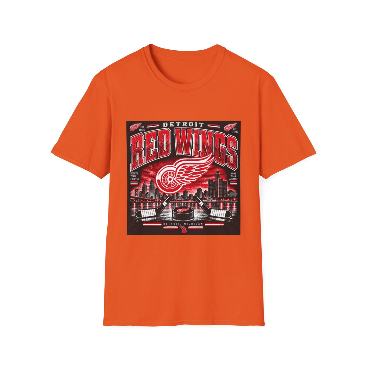 Detroit Red Wings Hockey Skyline - Classic Tee