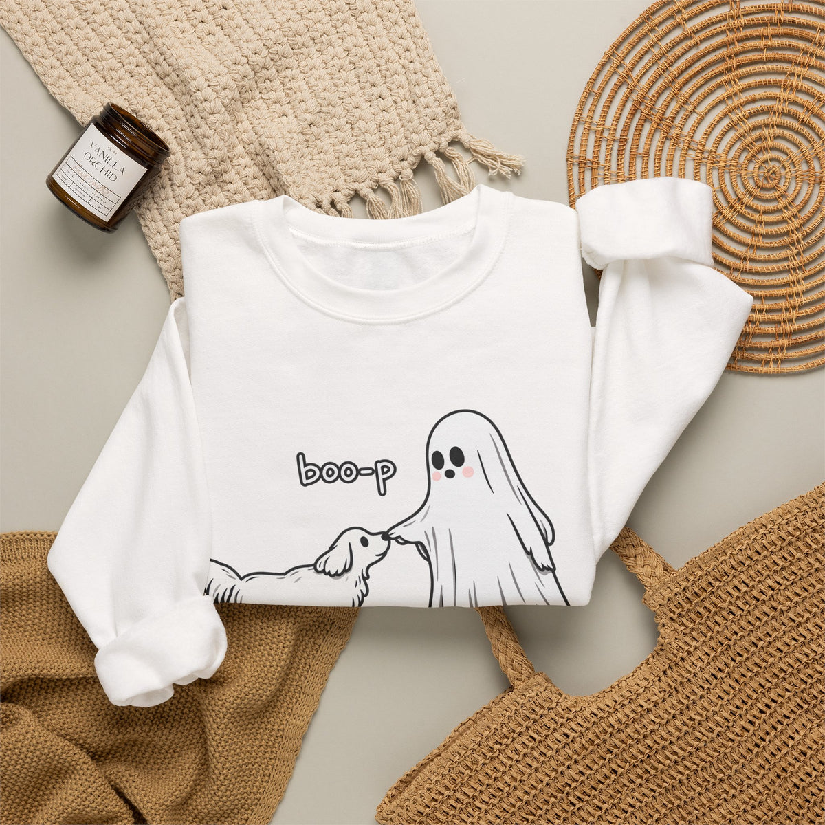 Boo-p Ghost and Dog - Crewneck Sweatshirt