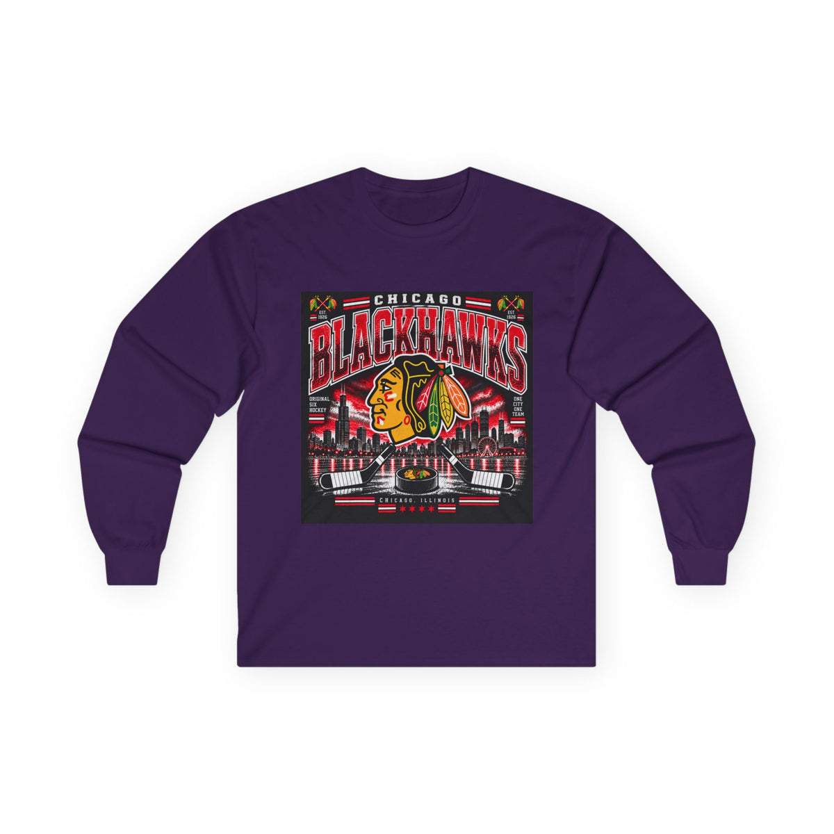 Chicago Blackhawks Heritage - Unisex Ultra Cotton Long Sleeve Tee