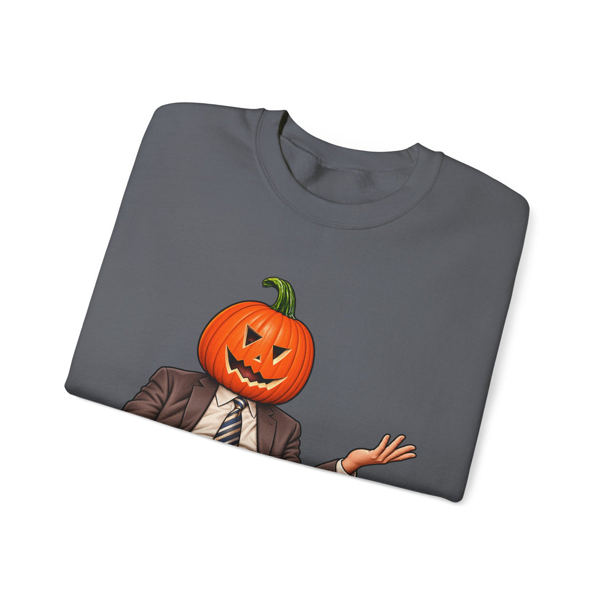 Pumpkin Head Office Cartoon - Crewneck Sweatshirt