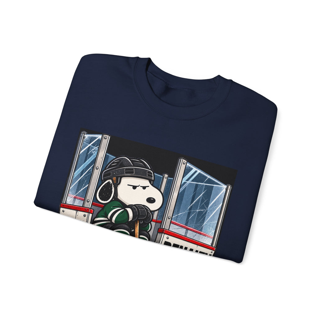 Snoopy Hockey Penalty Box Green - Crewneck Sweatshirt