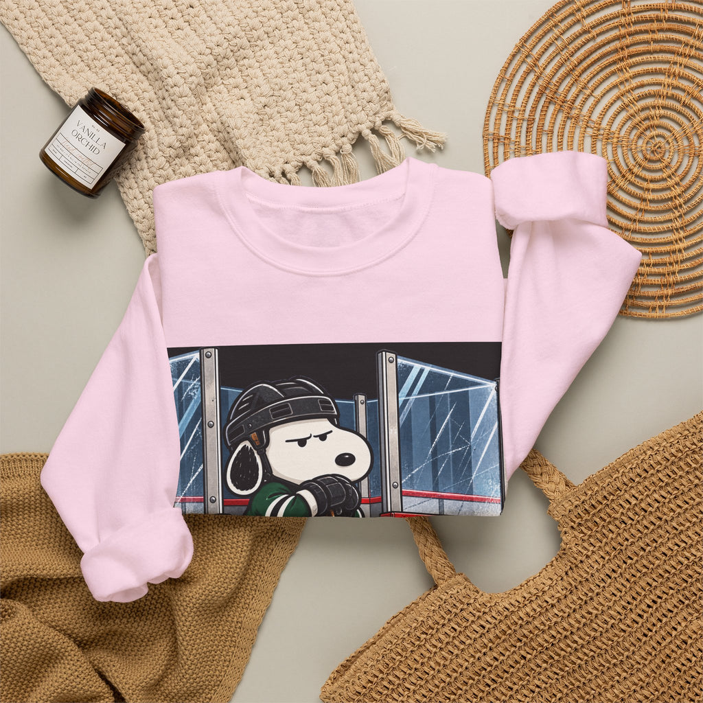 Snoopy Hockey Penalty Box Green - Crewneck Sweatshirt