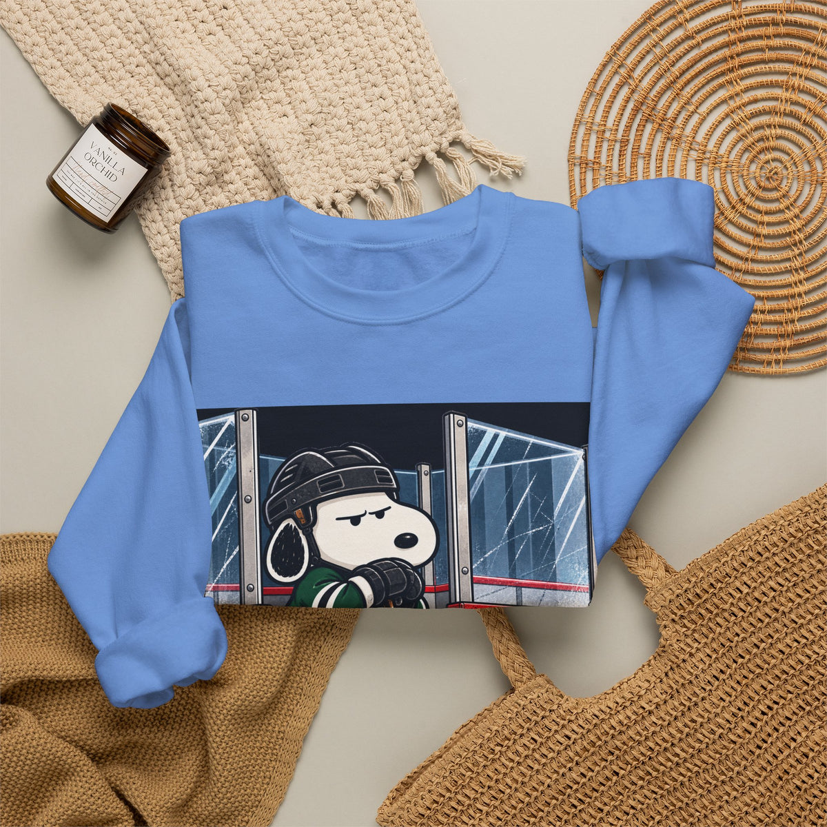 Snoopy Hockey Penalty Box Green - Crewneck Sweatshirt