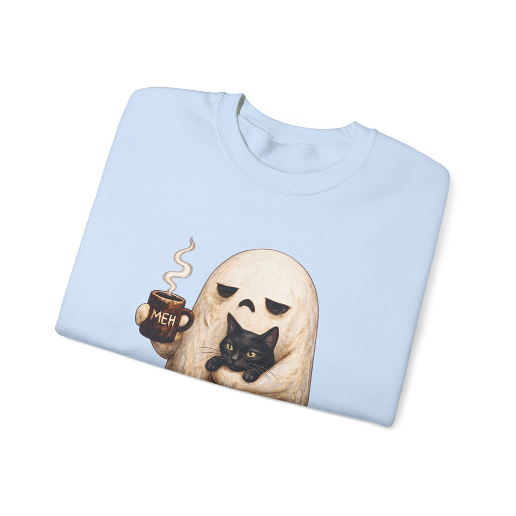 Meh Ghost and Black Cat - Crewneck Sweatshirt