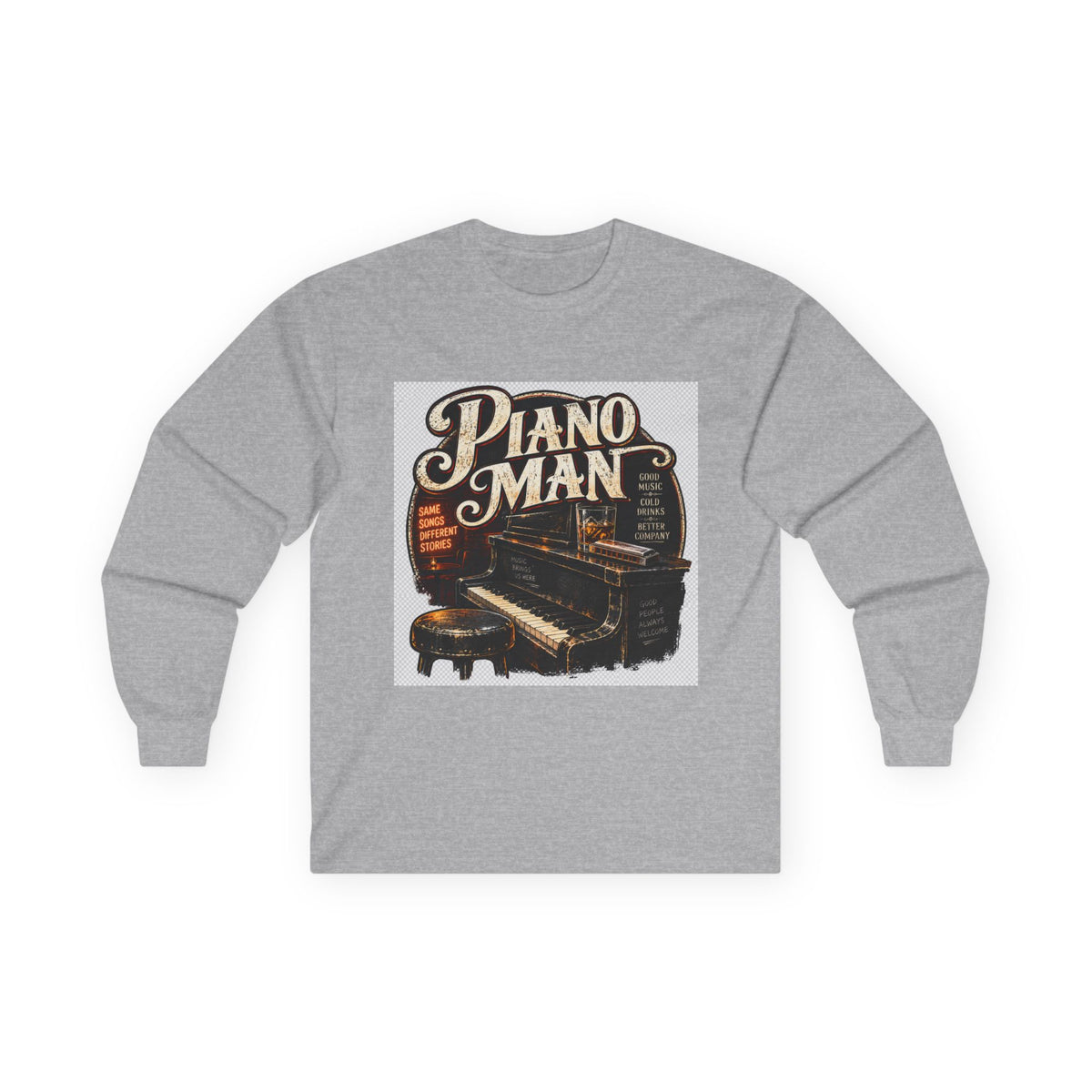Piano Man Retro Bar - Unisex Ultra Cotton Long Sleeve Tee