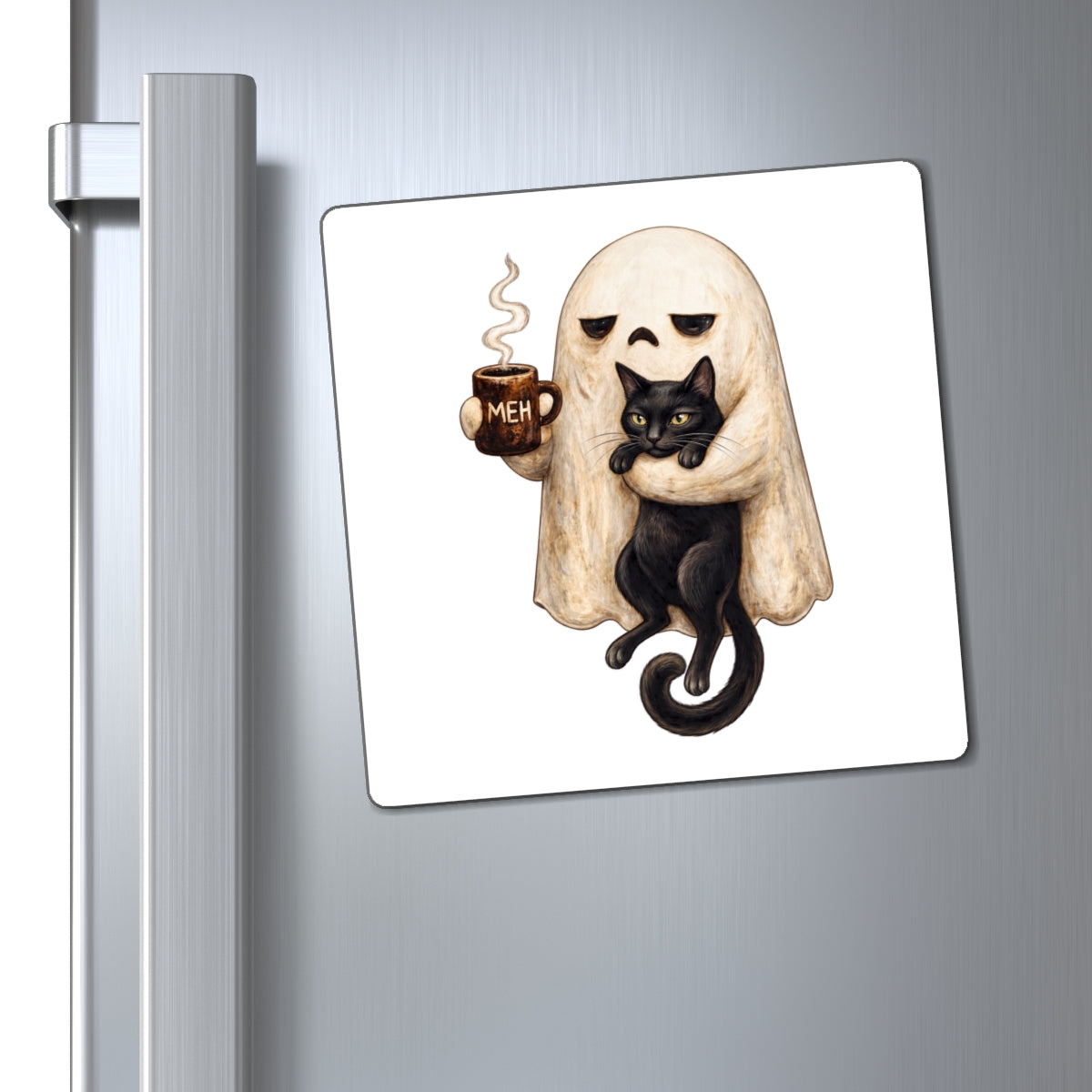 Meh Ghost and Black Cat - Magnet