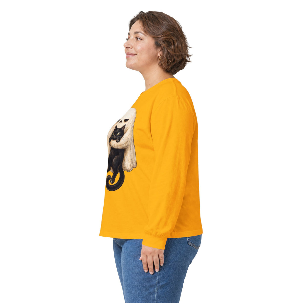 Meh Ghost and Black Cat - Unisex Ultra Cotton Long Sleeve Tee