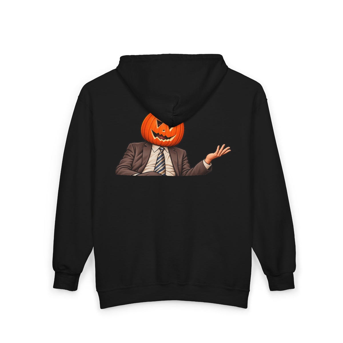 Pumpkin Head Office Cartoon - Full-Zip Hooded Sweatshirt