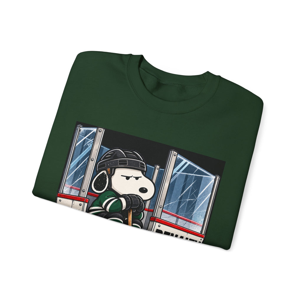 Snoopy Hockey Penalty Box Green - Crewneck Sweatshirt