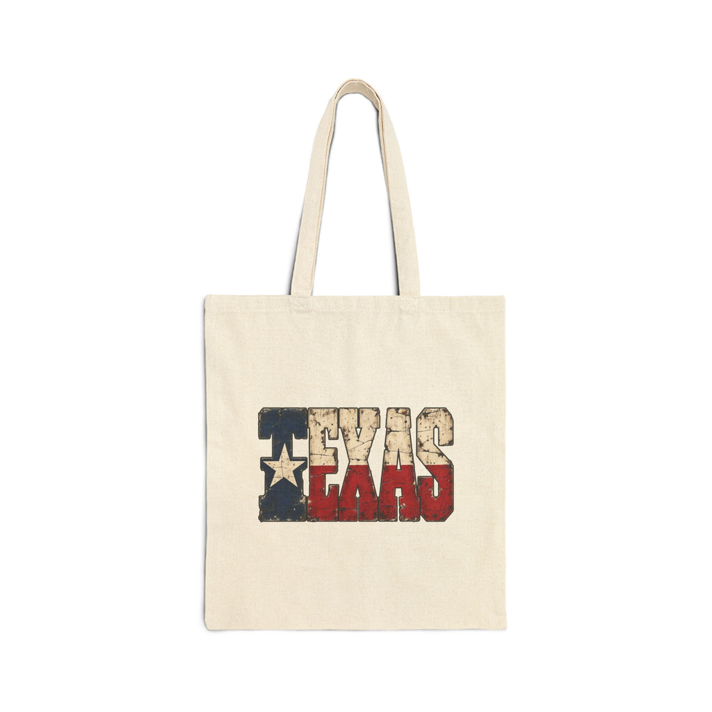Texas Flag Block Letters - Canvas Tote