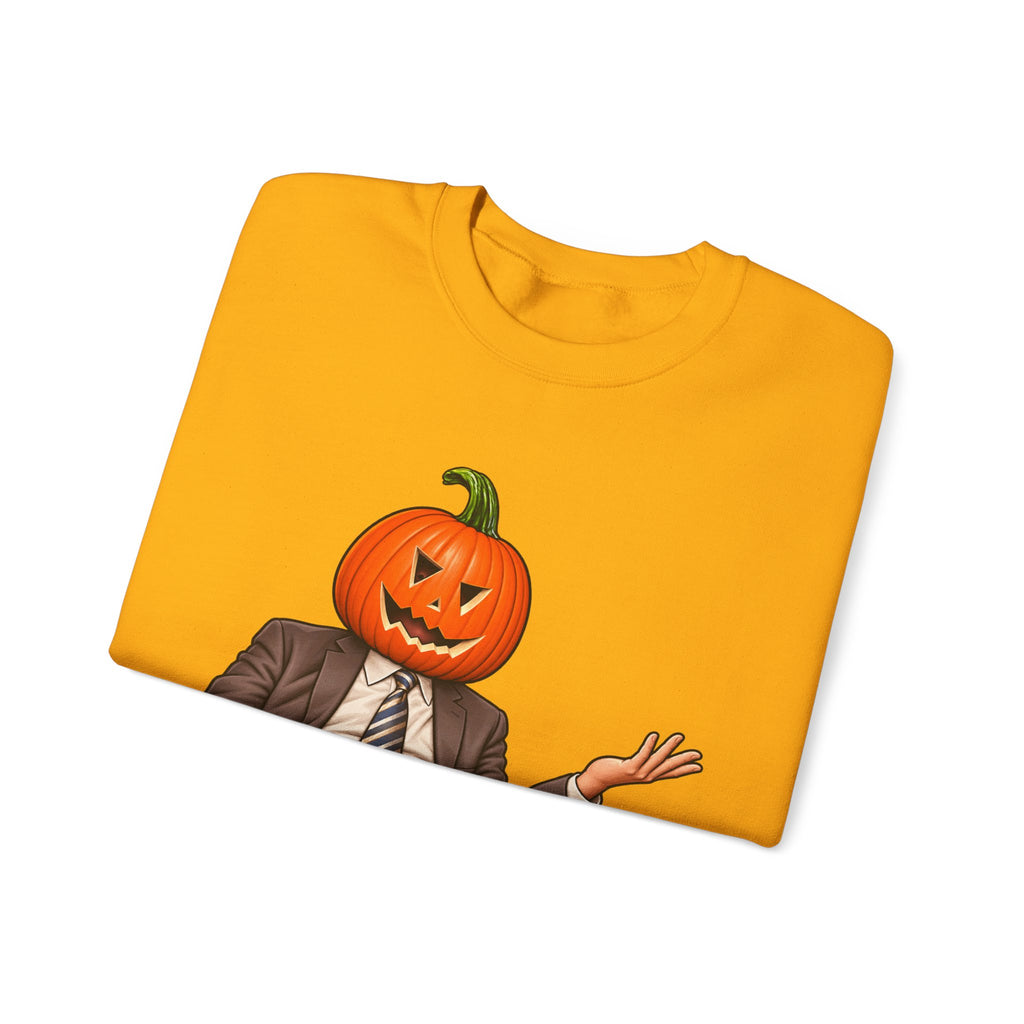 Pumpkin Head Office Cartoon - Crewneck Sweatshirt