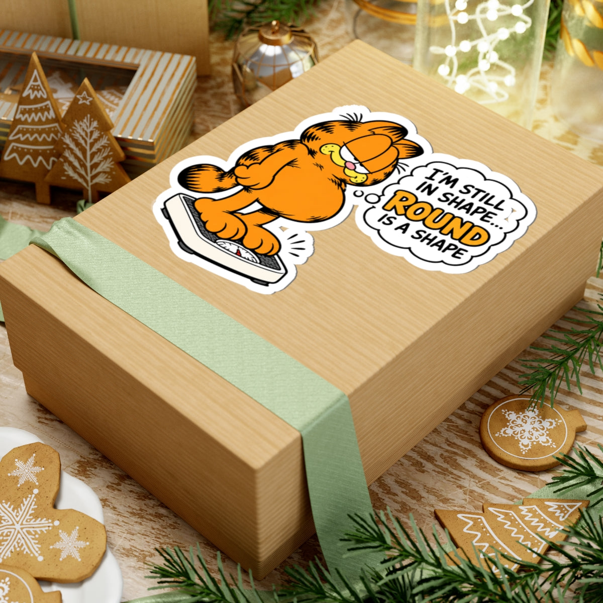 Round Shape Garfield - Kiss-Cut Sticker
