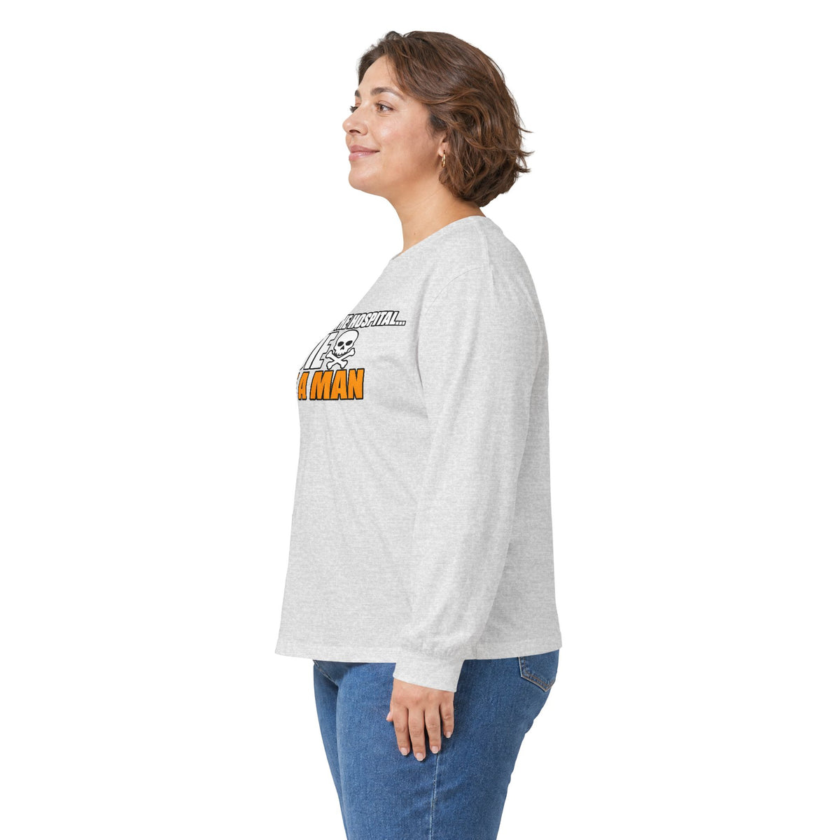 Dont Go to the Hospital - White Outlined - Unisex Ultra Cotton Long Sleeve Tee