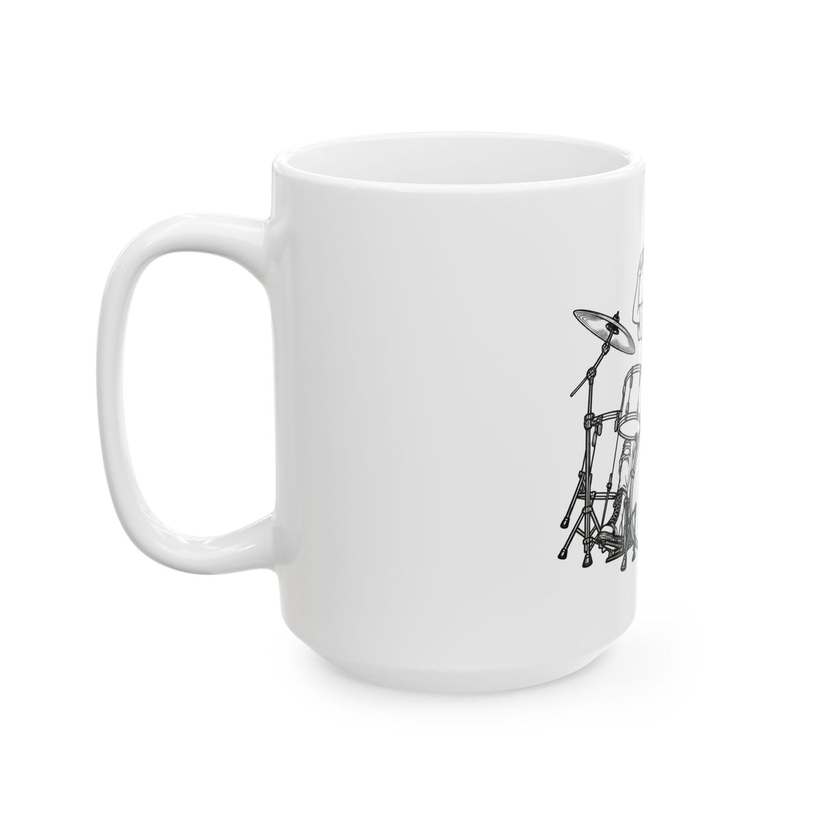Drummer Sketch - Ceramic Mug 11oz and 15oz