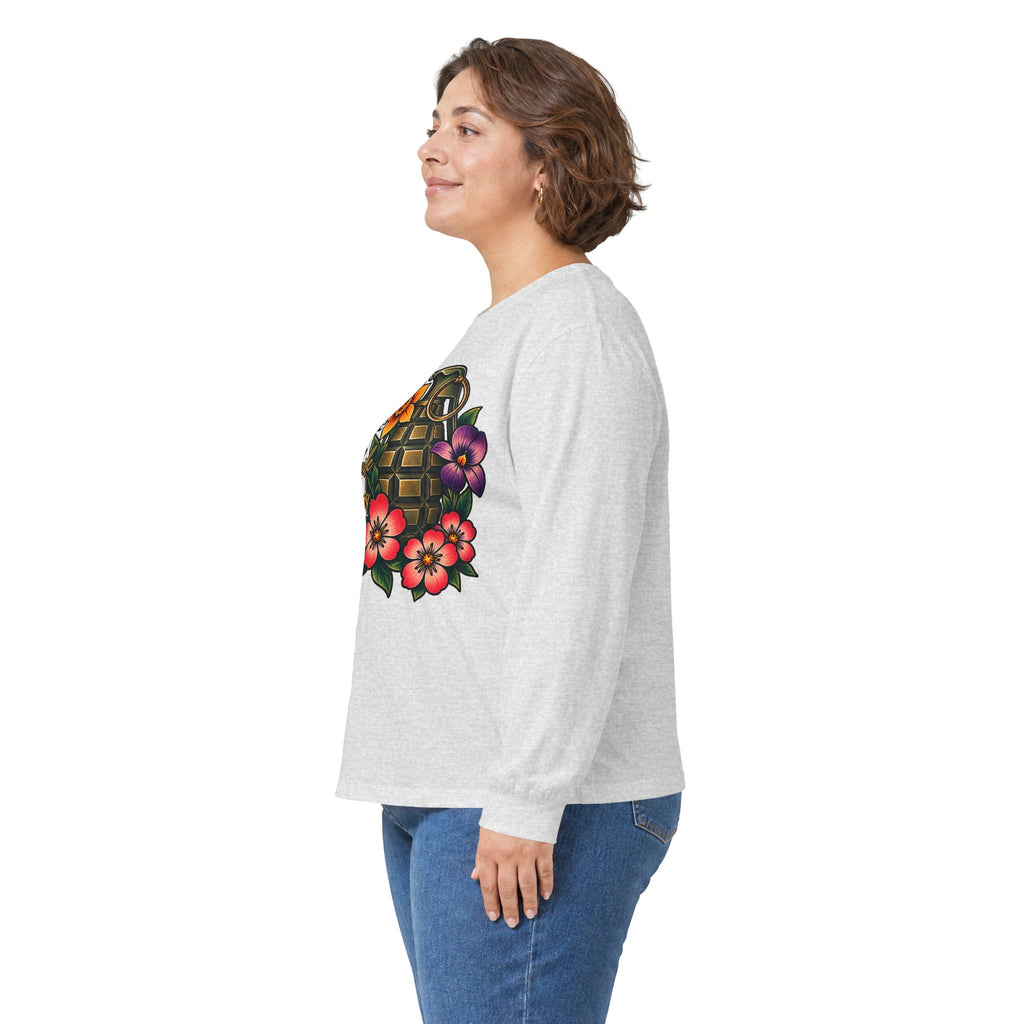 Fragile Like a Bomb - Floral Grenade - Unisex Ultra Cotton Long Sleeve Tee