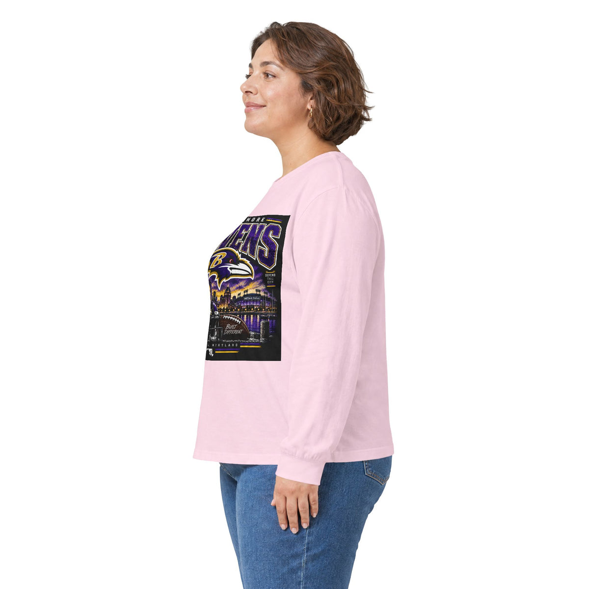 Baltimore Ravens Skyline Tee - Unisex Ultra Cotton Long Sleeve Tee