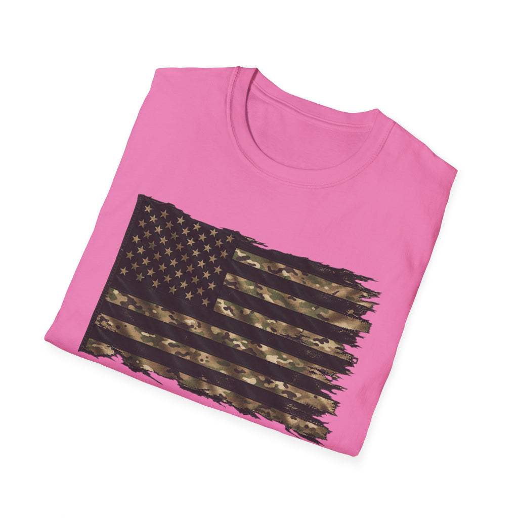 Black and Multicam American Flag - Classic Tee