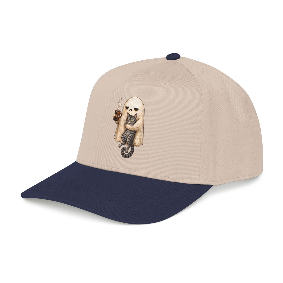 Meh Ghost and Gray Tabby Cat - OTTO Baseball Hat