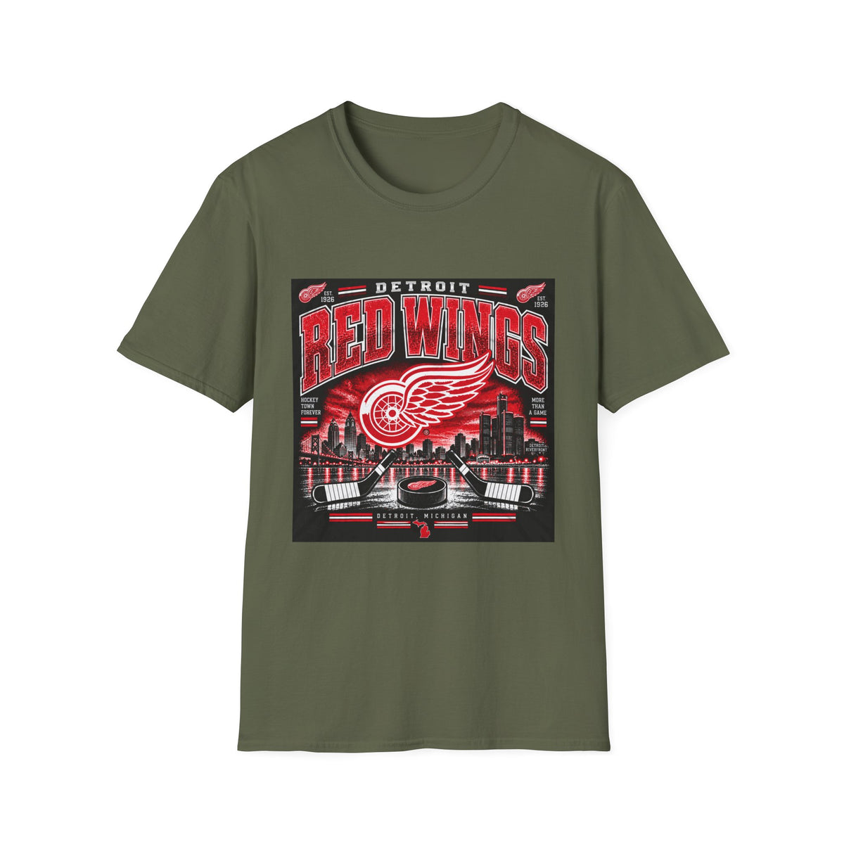 Detroit Red Wings Hockey Skyline - Classic Tee