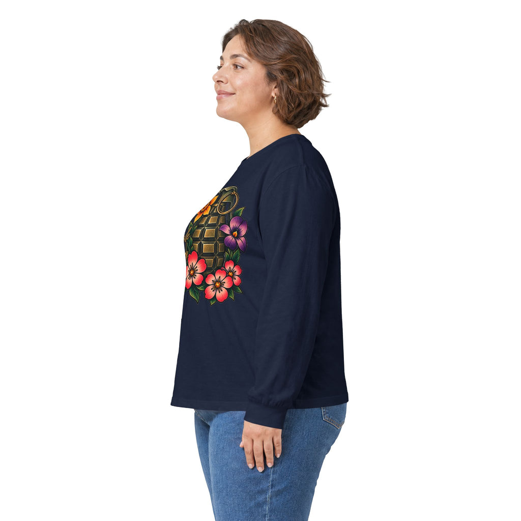 Fragile Like a Bomb - Floral Grenade - Unisex Ultra Cotton Long Sleeve Tee