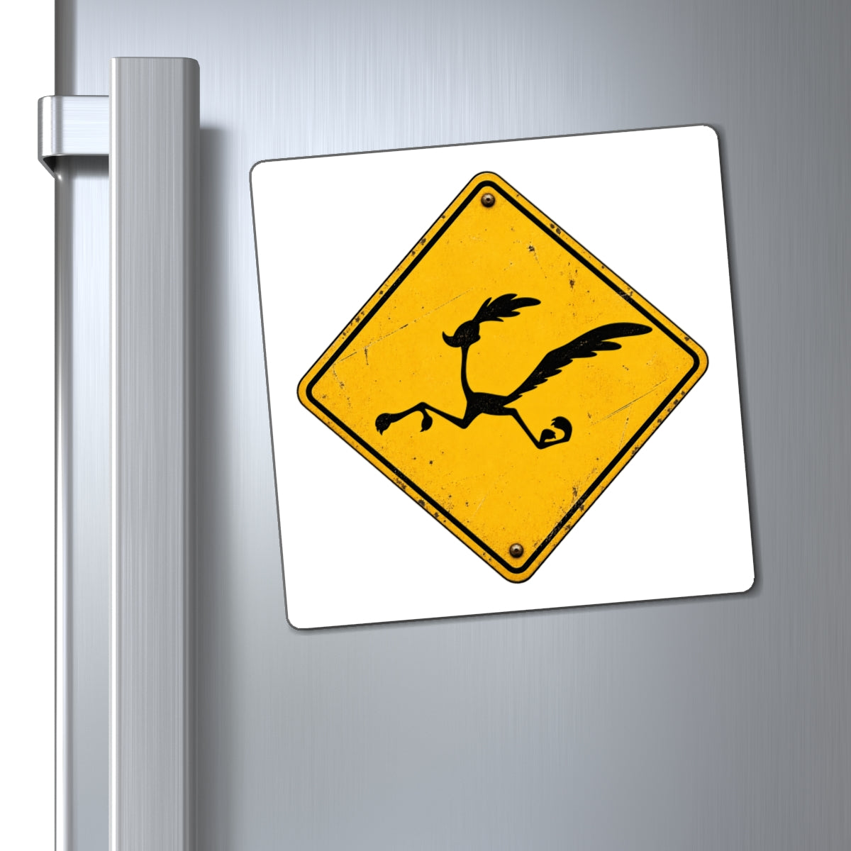 Roadrunner Yellow Diamond Sign - Magnet