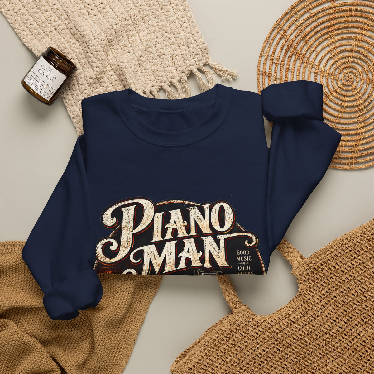 Piano Man Retro Bar - Crewneck Sweatshirt