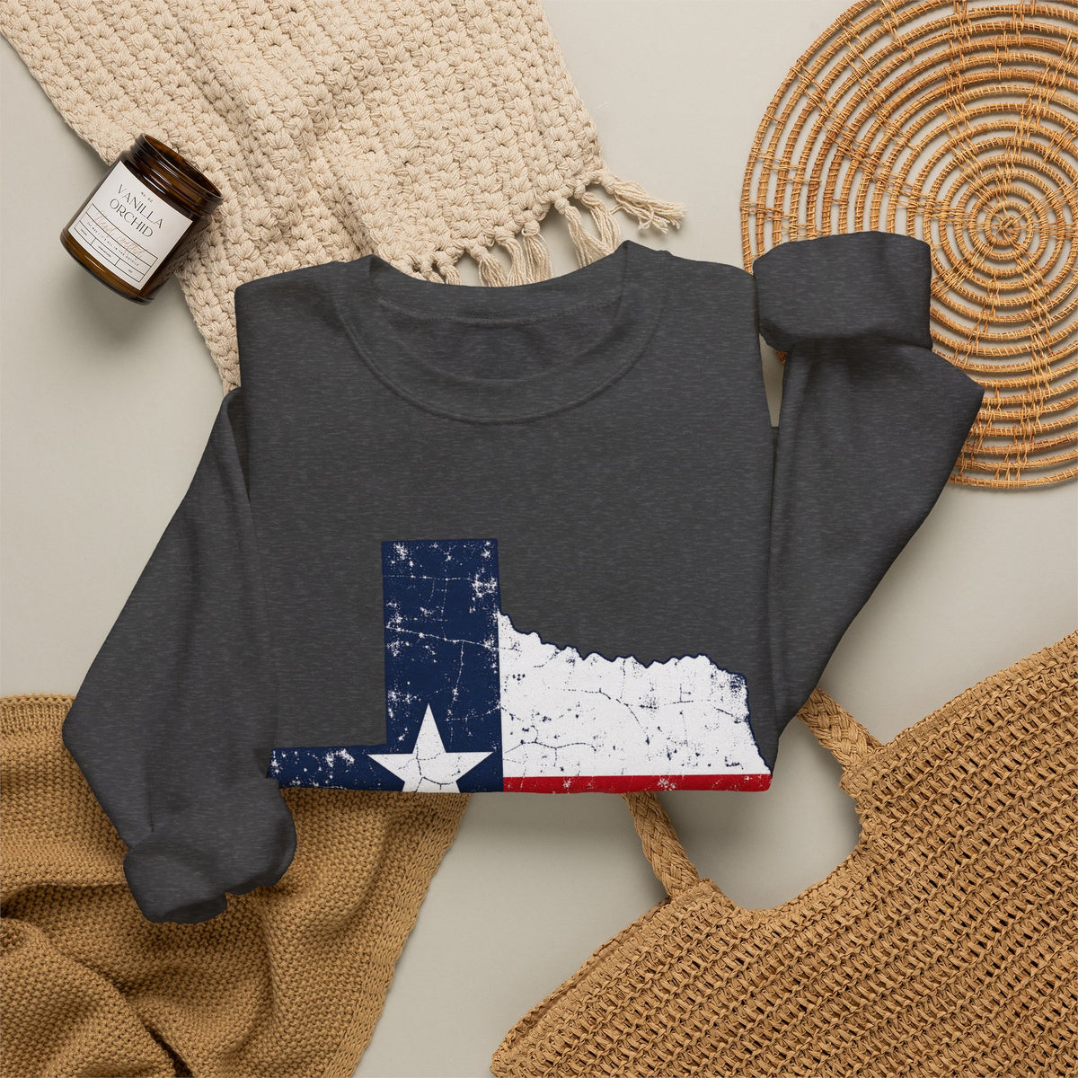 Weathered Texas Flag - Crewneck Sweatshirt