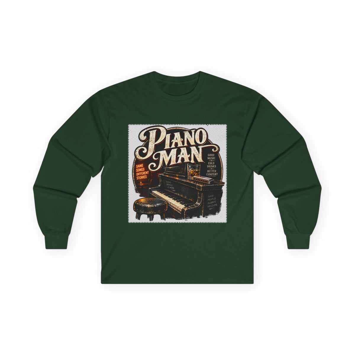 Piano Man Retro Bar - Unisex Ultra Cotton Long Sleeve Tee