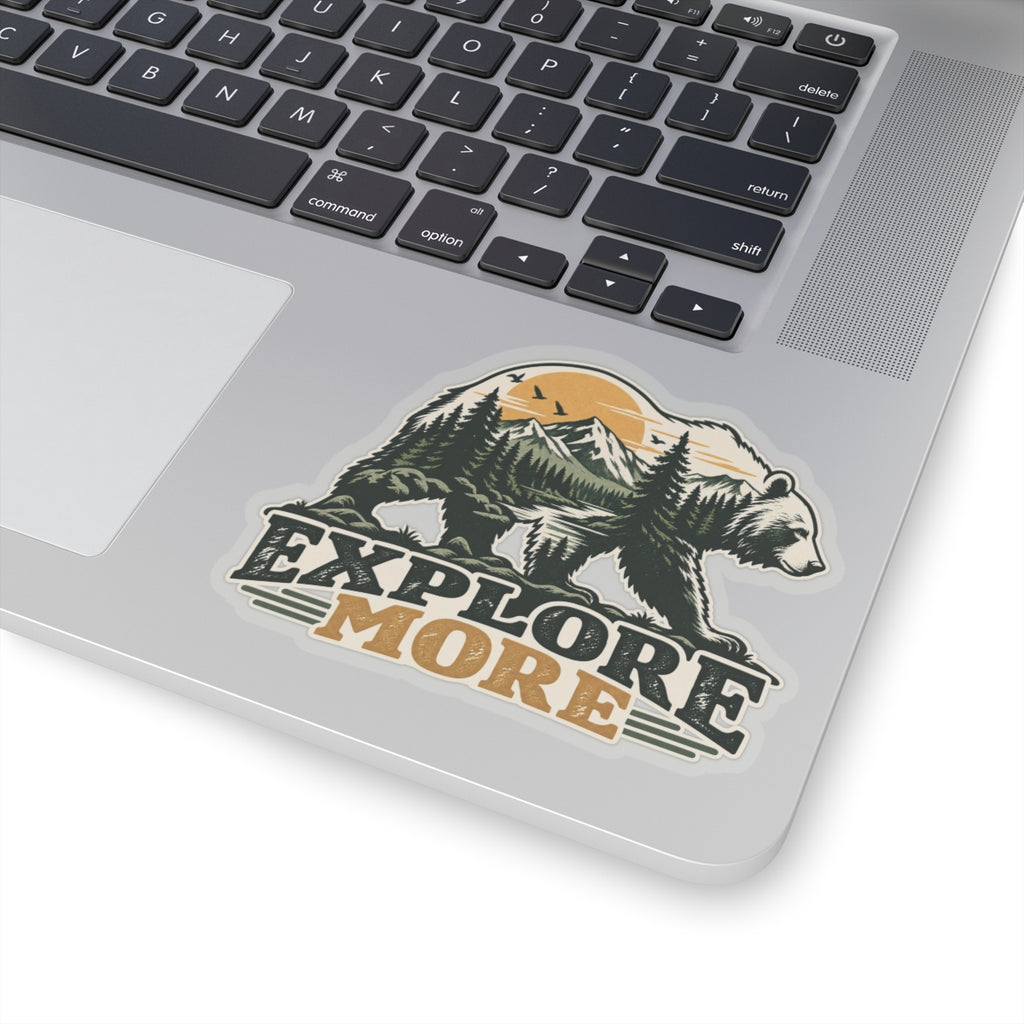 Explore More Bear - Kiss-Cut Sticker