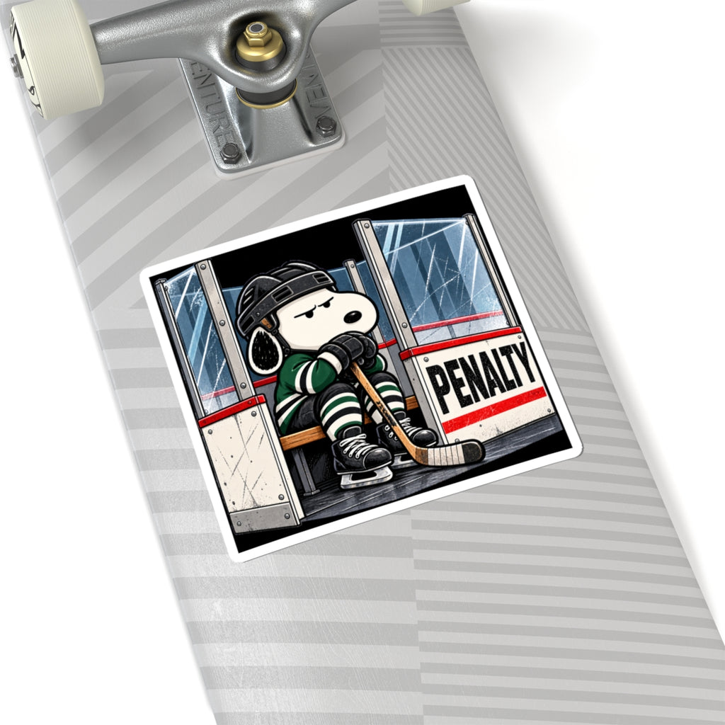 Snoopy Hockey Penalty Box Green - Kiss-Cut Sticker