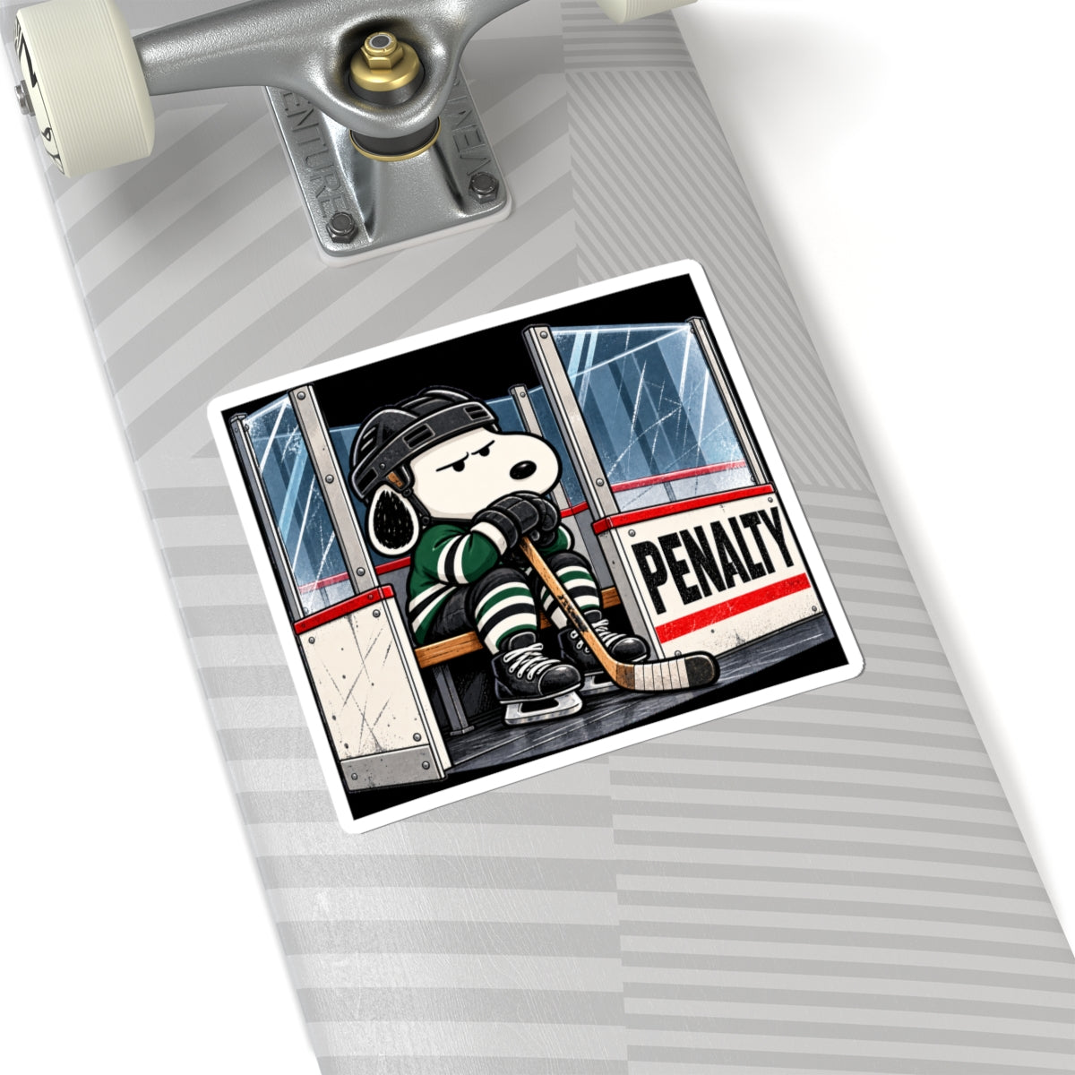 Snoopy Hockey Penalty Box Green - Kiss-Cut Sticker