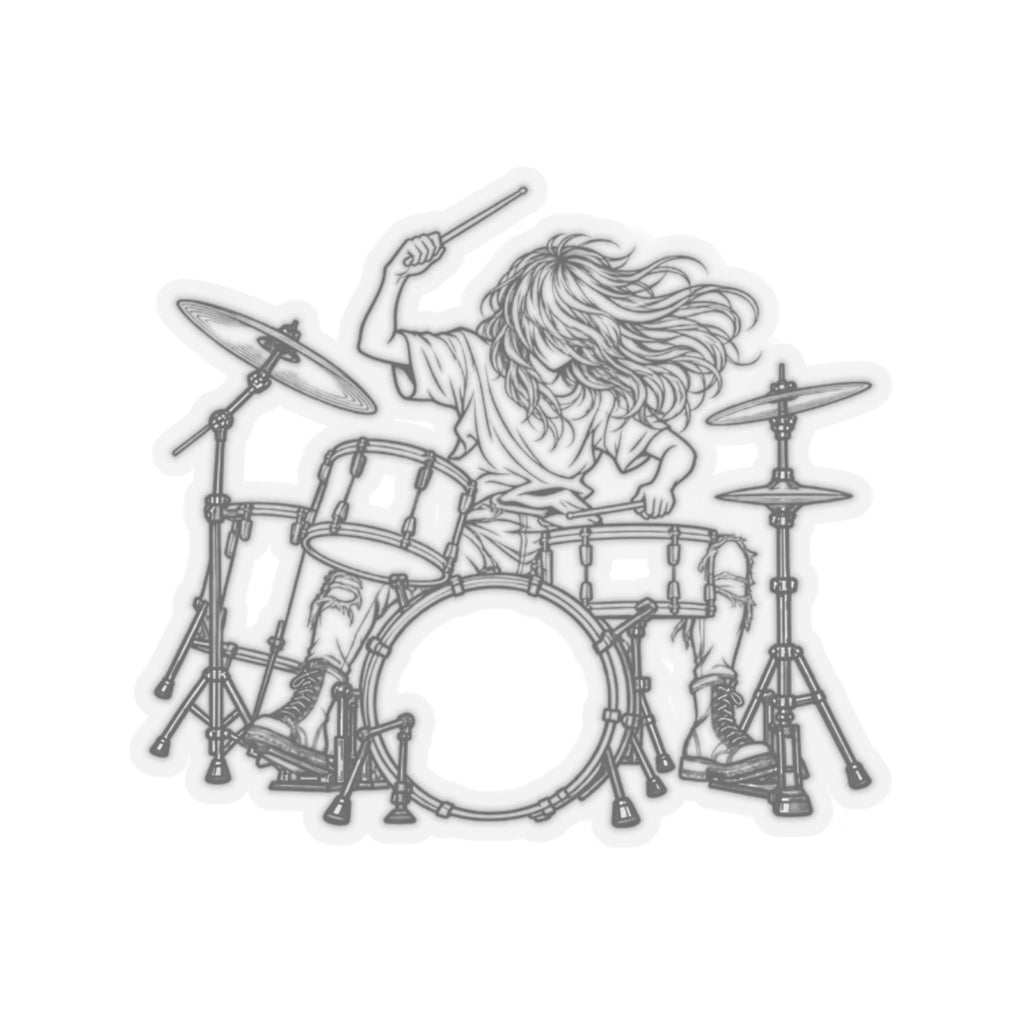 Drummer Sketch - Kiss-Cut Sticker