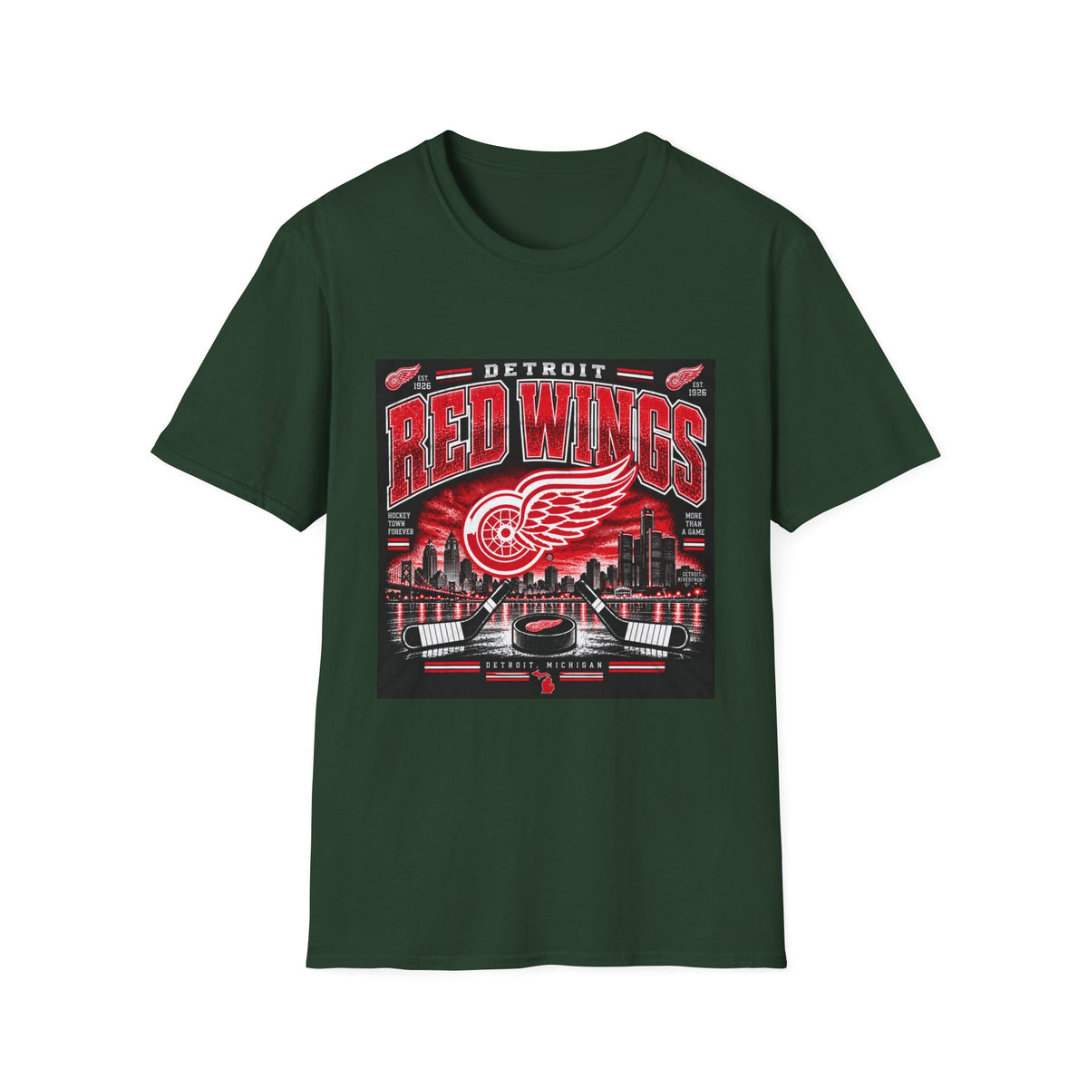 Detroit Red Wings Hockey Skyline - Classic Tee