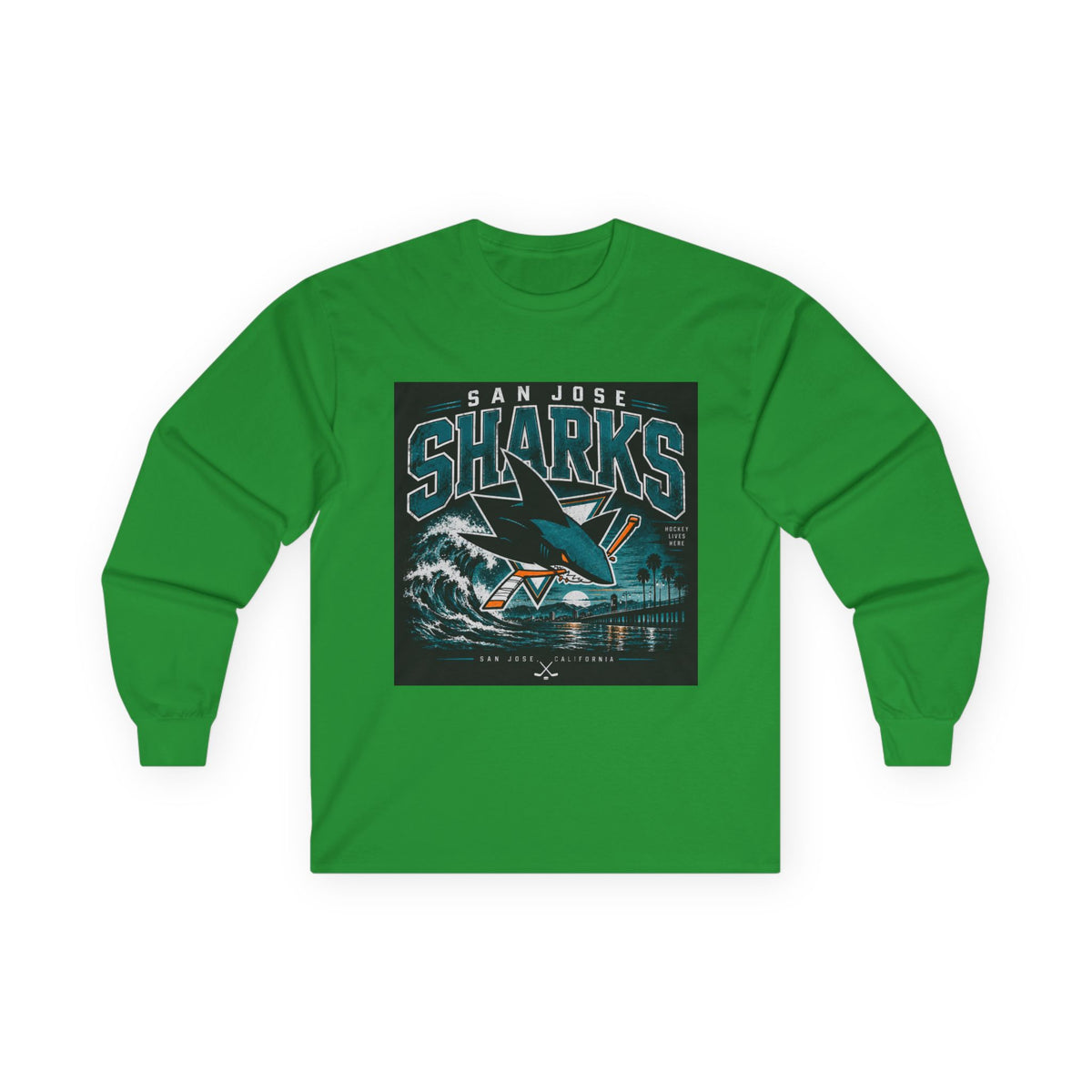 Sharks Wave Hockey Tee - Unisex Ultra Cotton Long Sleeve Tee