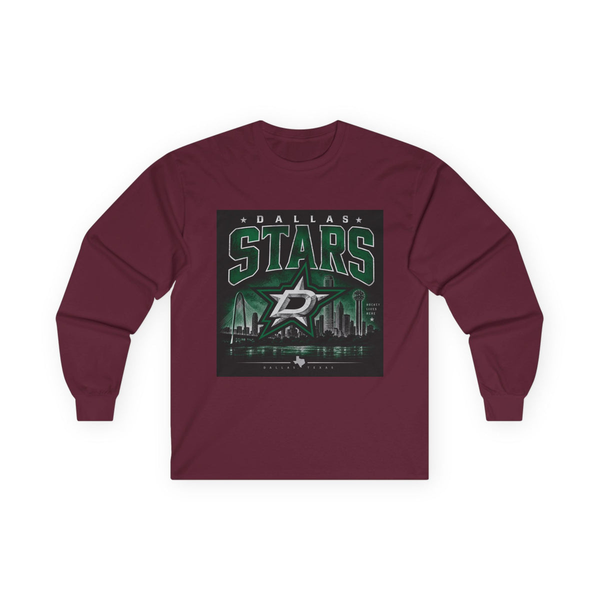 Dallas Stars Skyline Tee - Unisex Ultra Cotton Long Sleeve Tee