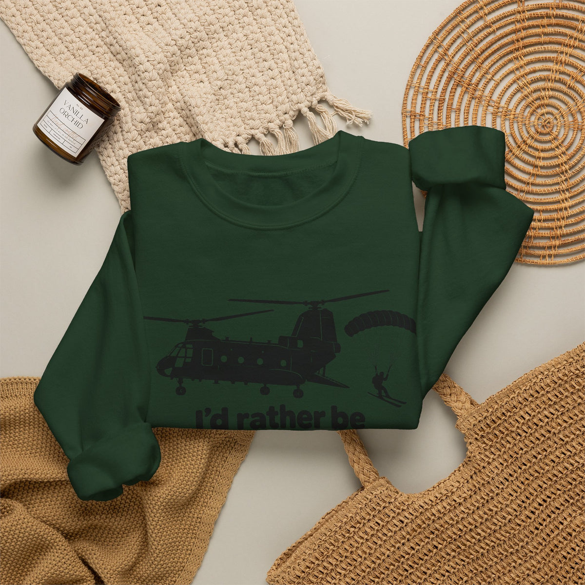 Id Rather Be Heliskiing - Crewneck Sweatshirt