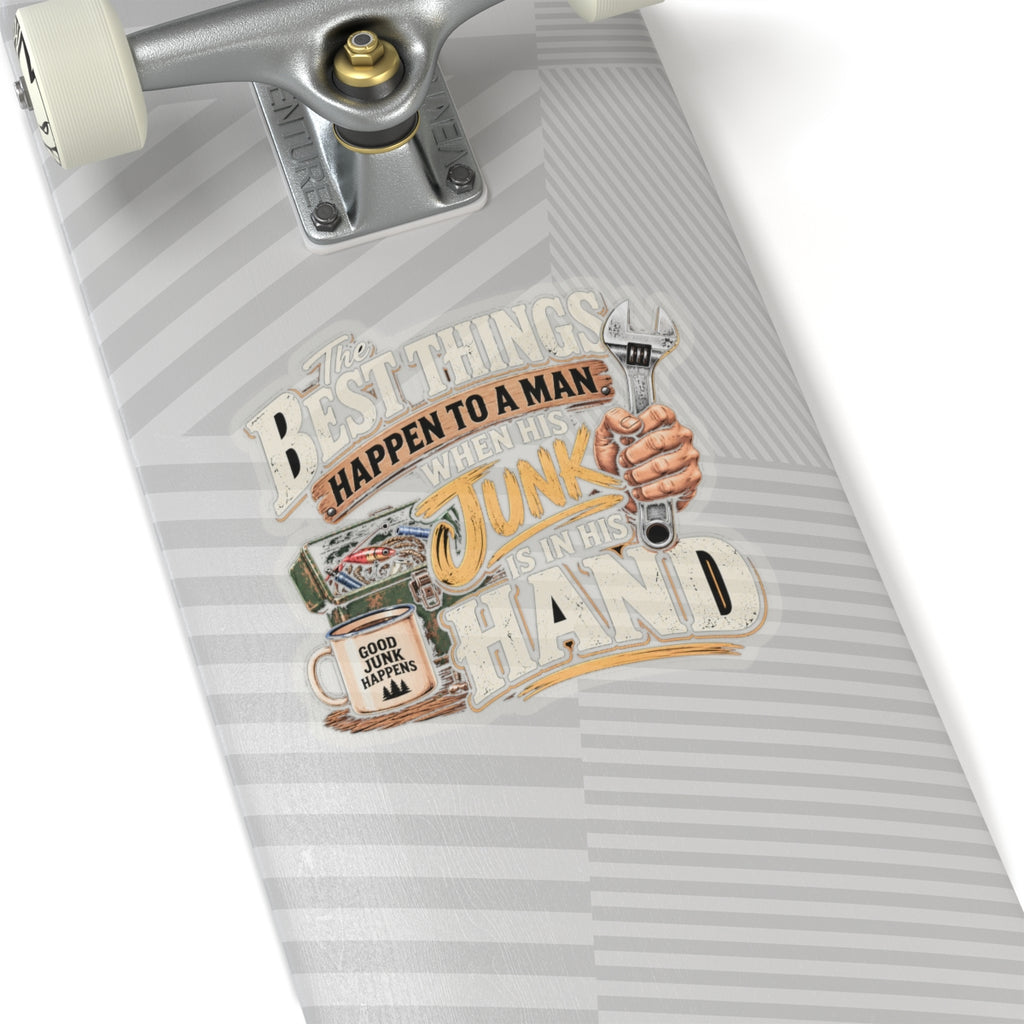 Best Things Happen in a Man's Hand - Kiss-Cut Sticker