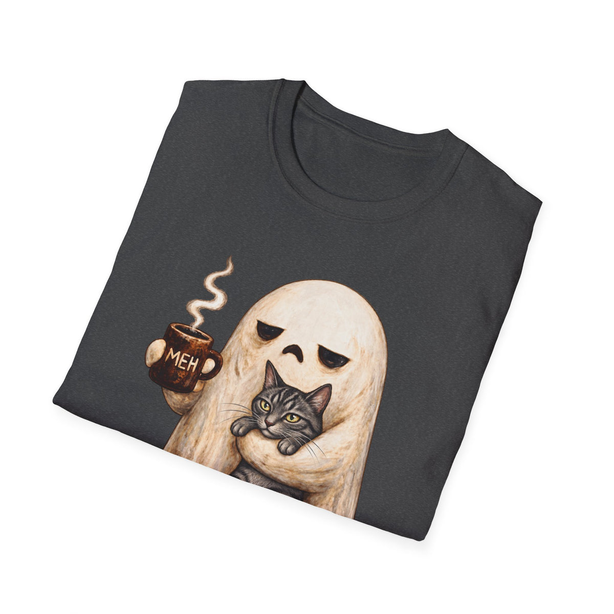 Meh Ghost and Gray Tabby Cat - Classic Tee