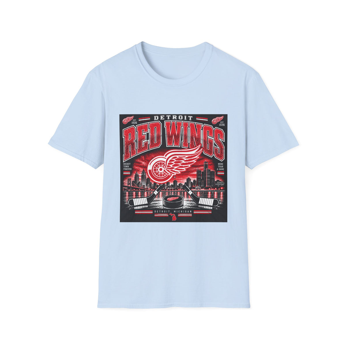 Detroit Red Wings Hockey Skyline - Classic Tee